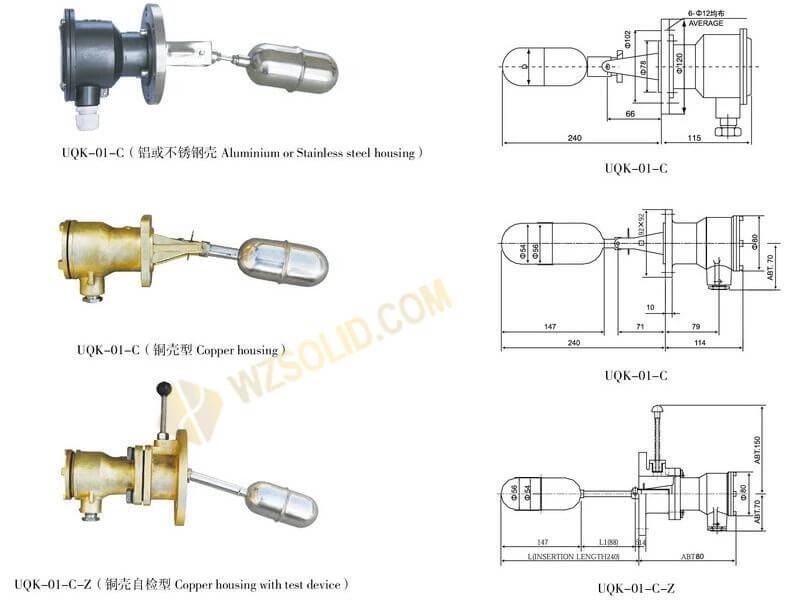 CONTROLADOR DE NIVEL DE FLOTADOR UQK-01-C