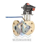 Морской бронзовый ультратонкий трехходовой шаровой клапан с устройством обратной связи по сигналу