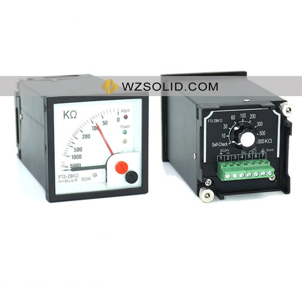 F72-ZBKΩ Измеритель изоляции постоянного тока Постоянный ток: 24 В, 0–1000 кОм F72-ZBMΩ Измеритель изоляции постоянного тока