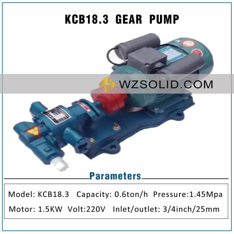 0.75 Inch Oil Pump KCB18.3 Electric Gear Pump Hydraulic Oil Pump Diesel Pump Lubricating Oil Pump Complete Set with Motor 220V