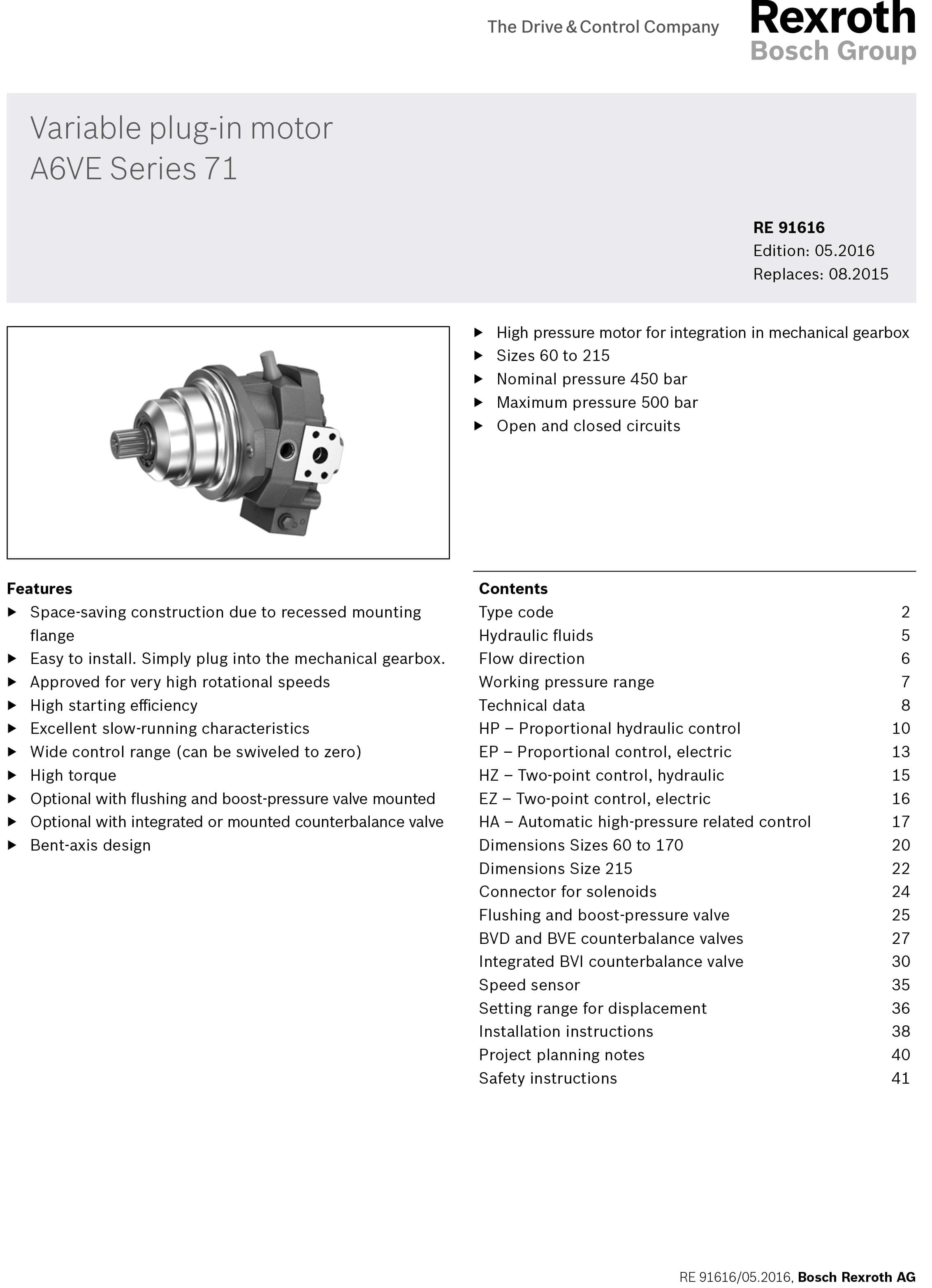 Rexroth Hydraulic Motor A6VE107HZ3/63WVZL22200B China OEM